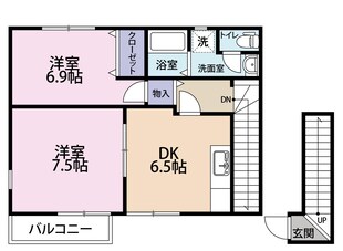 プリムローズB棟の物件間取画像